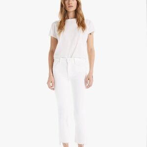 MOTHER The Insider Crop Step Fray jeans color glass slipper size 31